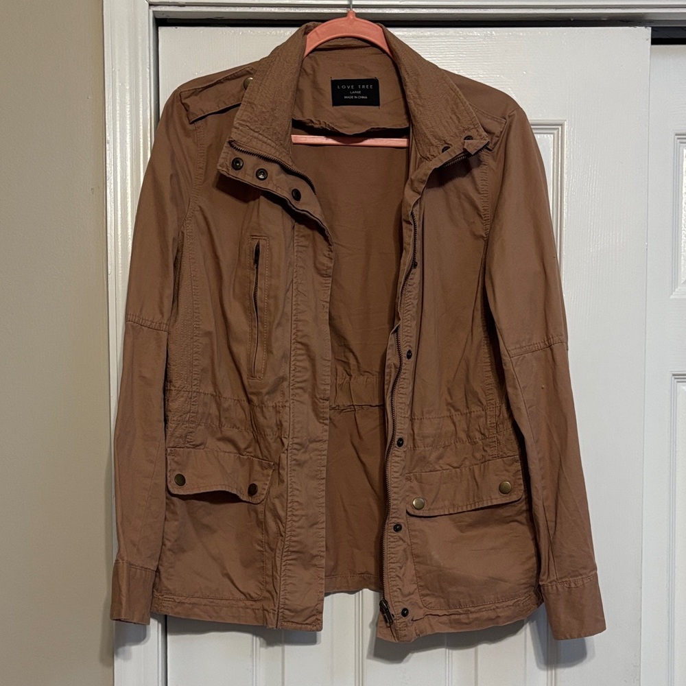 Love Tree Women's Brown Utility Jacket